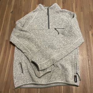 MENS J CREW POLARTEC NORDIC QUARTER ZIP PULLOVER